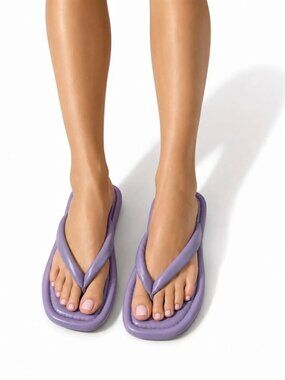 Women's Lavender Purple Padded Flip Flop Sandals, 9